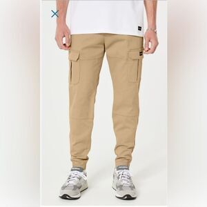 Hollister Men's Twill Khaki Cargo Joggers Size S